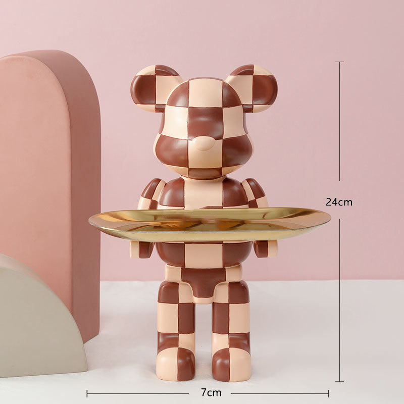 Oso a cuadros Rosa tamaño pequeño