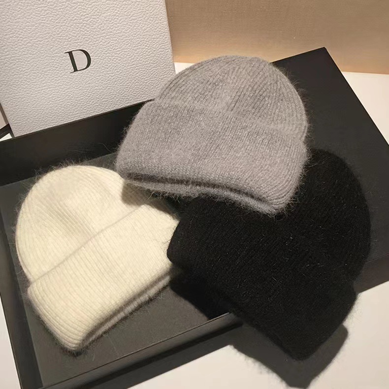 High-End New Rabbit Fur For Women Trendy Autumn Winter Japanese Style Cold Warm Pullover Knitted Hat_voghion.com