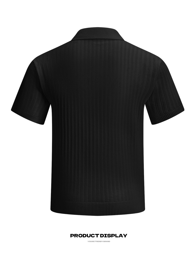 Herren Strickjacke Kurzarm Aus Häkelstrick Sommer Cardigan Luftig_voghion.com