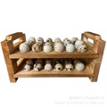 家用双层木质鸽子蛋收纳架手提式木制鹌鹑蛋储物架可折叠实木蛋架