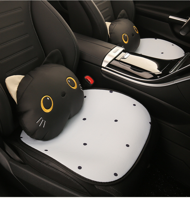 Car Seat Cushion, Universal Breathable Seat Cover for All Seasons, Female Seat Cover, Summer Gel Pad, Rear Single Piece Cartoon Cooling Pad