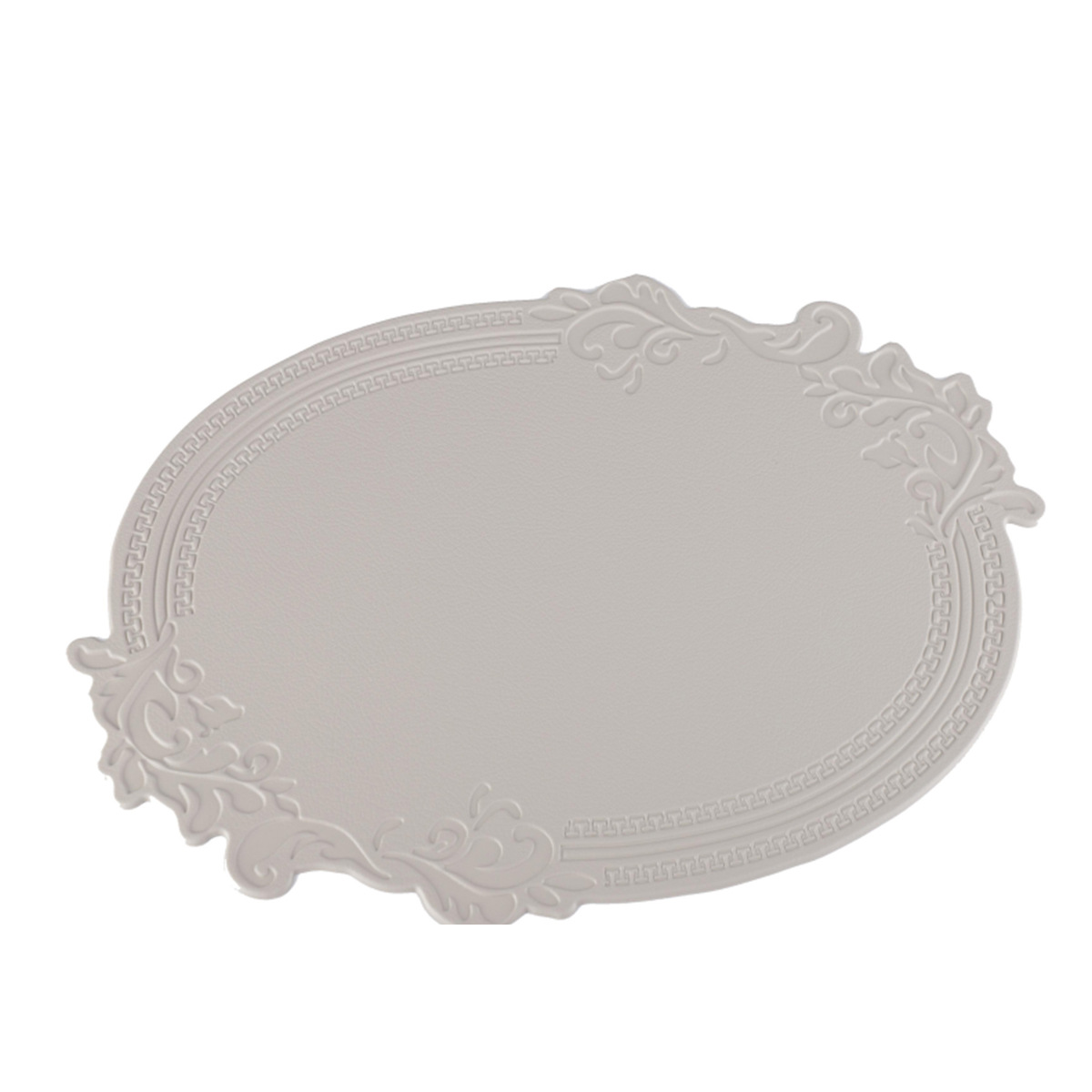 Oval en relieve de cuero placemat vintage corte en relieve PVC placemat antideslizante aislamiento occidental mantel estera impermeable estera