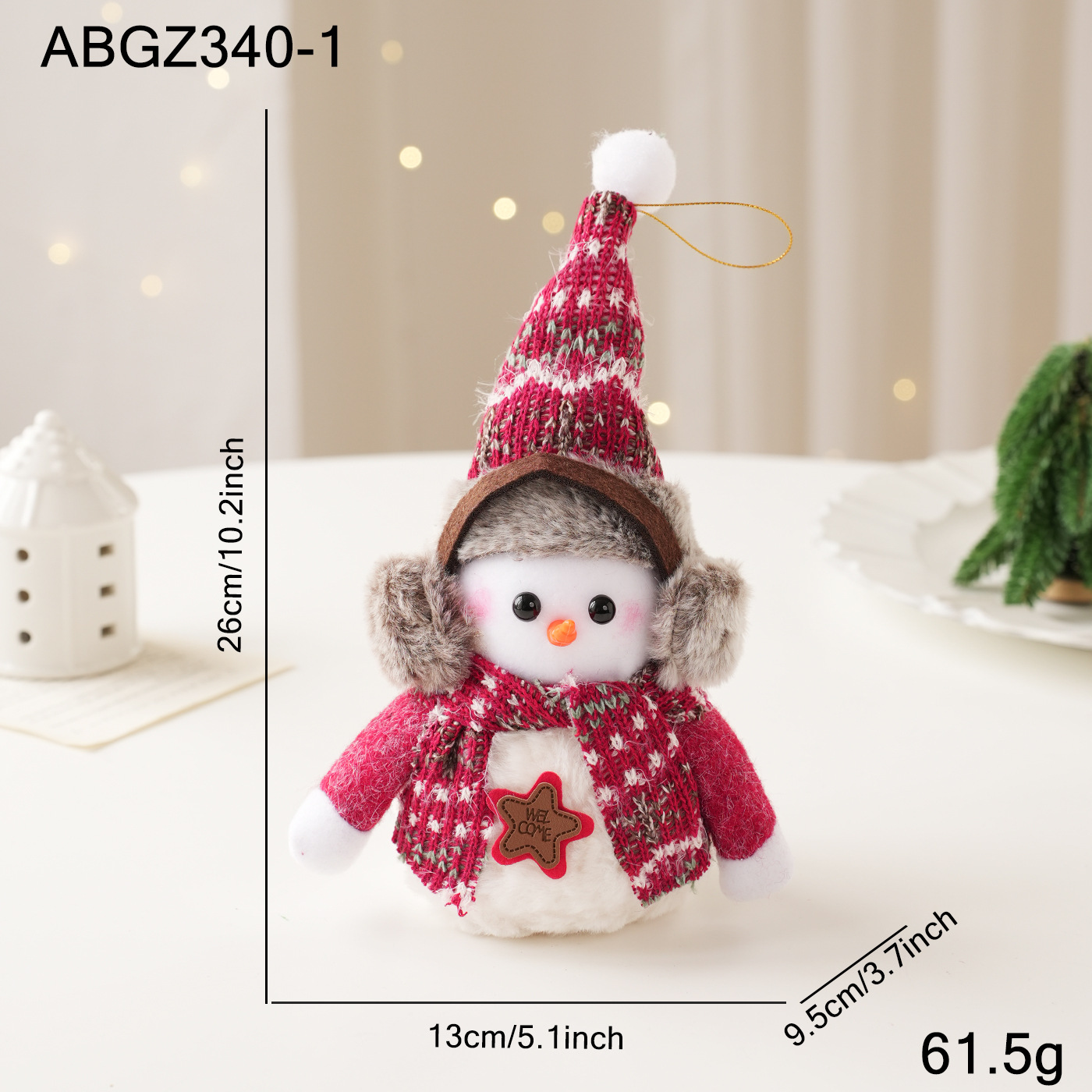 Nueva decoración de Navidad roja y blanca muñeca muñeca muñeca muñeca decoración tela espuma diseño de escritorio