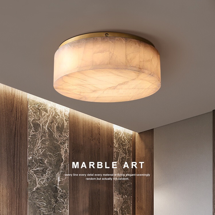 Cross-Border Wabi-Style Natural Spanish Marble Ceiling Lamp High-End Living Room Modern Simple Lamp Bedroom Aisle Lamp