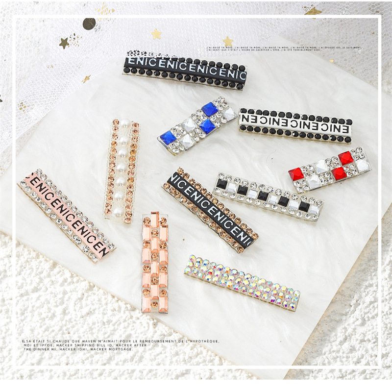 Cross-border popular taladro de uñas joyas carta cinta pegatinas color Perla Rhinestone uñas diamante joyería papel embalaje de la tarjeta