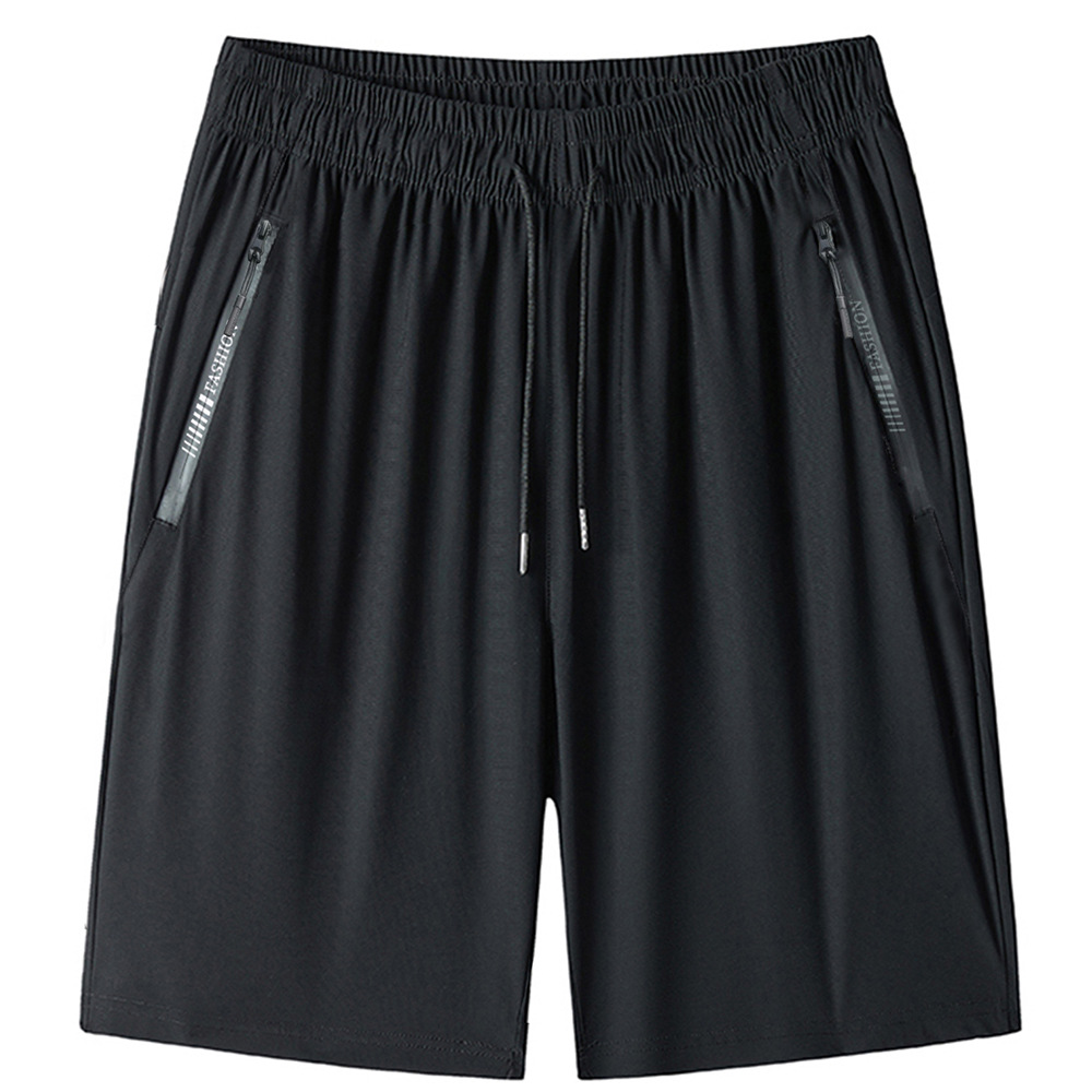 Pantalones cortos de seda de hielo casuales para hombres verano nuevos pantalones de moda para hombres jóvenes pantalones deportivos delgados de cuatro lados