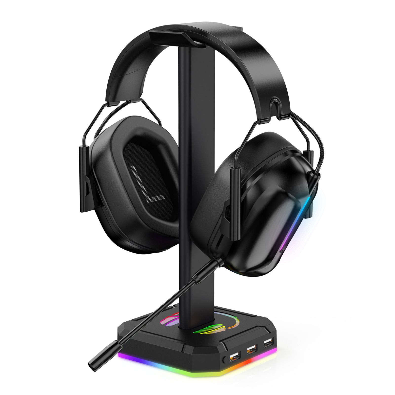ZUOYA RGB auricular soporte de auriculares e-sports auriculares soporte USB juego de escritorio auricular soporte de exhibición
