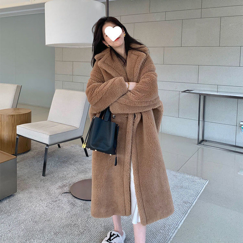 D6C Fashionable Imitation Wool Fur Coat, Personalized New Style Mid-Length Imitation Fur Coat, Teddy Bear Coat