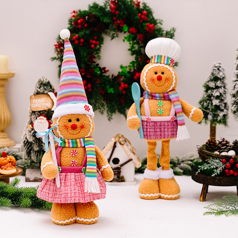 1258g Weight Ornaments Home Textiles & Decor Type Doll Event & Party Supplies 1 Piece Quantity Party, Festival Occasion Polyester Material Christmas Festival Gingerbread Pattern Cute Style Christmas Cute Gingerbread Polyester Party Festival Doll 8