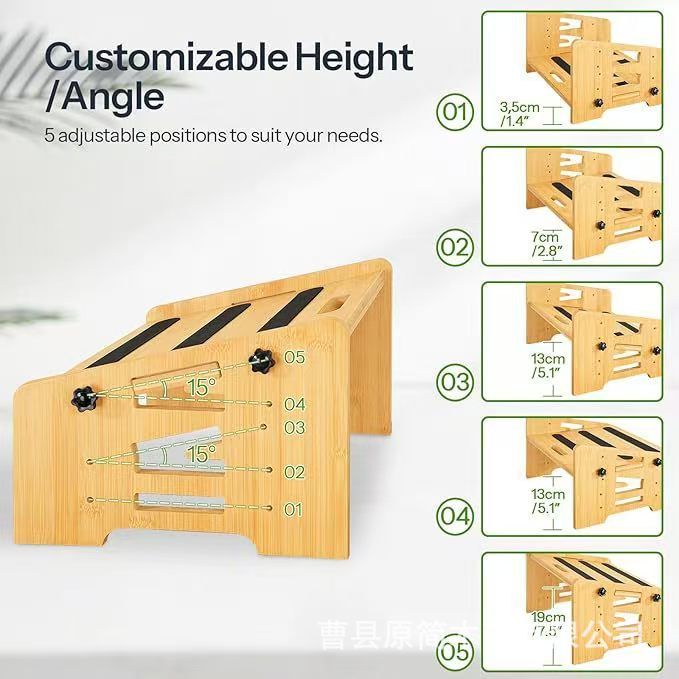 Wooden Foot Rest Stool Home Bathroom Toilet Stool Adjustable under Desk Footrest Non-Slip Solid Wood Foot Rest Stool