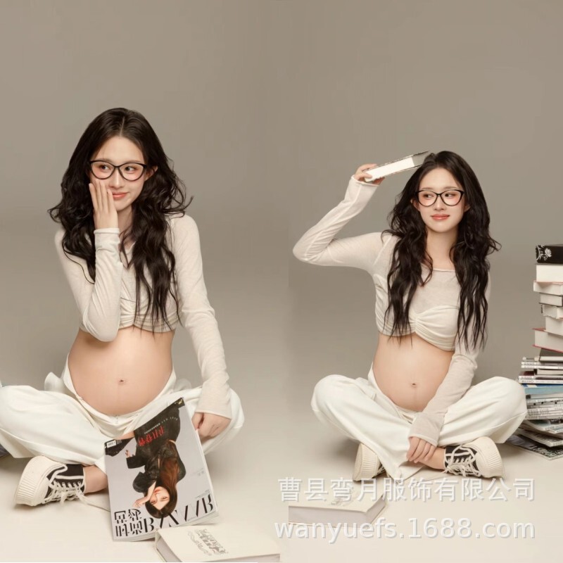 Photo Studio Theme Pregnant Women's Photo Clothes Han Miscellaneous Style Simple Lovely Pregnant Mom's Big Belly Photo Home Photography Clothing