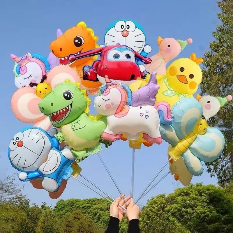 クリップバルーンアルミフィルムトレーラーハンドヘルドスティック子供用漫画バルーンホルダーストリートバルーンハンドヘルドストールネザーバルーン|undefined