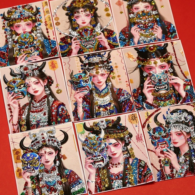 手绘彩金唐卡卡芯画芯金色嘎乌盒扎基拉姆前世今生厂家批发|undefined