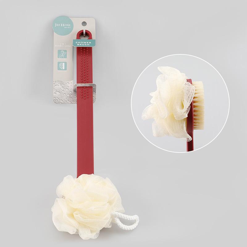 Hogar mango cuadrado de doble cara Bola de baño cepillo de baño de nylon cepillo de baño de pelo suave cepillo de baño Baño frotar de nuevo en stock al por mayor