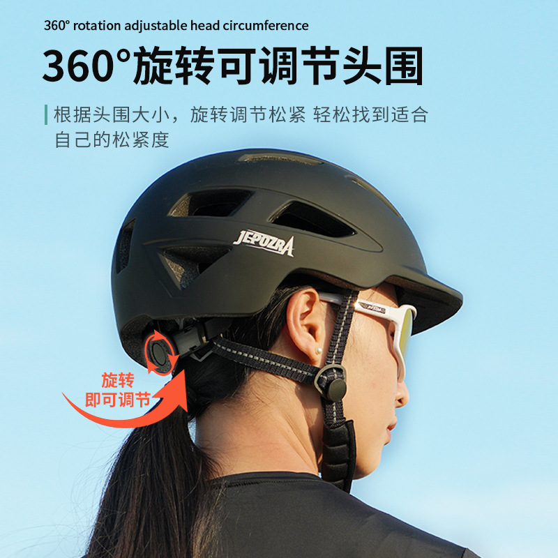 Casco de bicicleta Luz de advertencia LED Casco de lengua de pato de ocio Casco de bicicleta de montaña de carretera Casco de ciclismo de cercanías de la ciudad