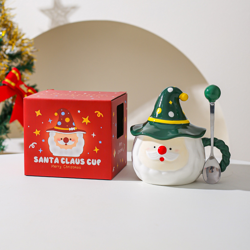 Santa Claus en forma de tazas de cerámica tazas de agua tazas de regalo de Navidad para amigos chicas tazas de café