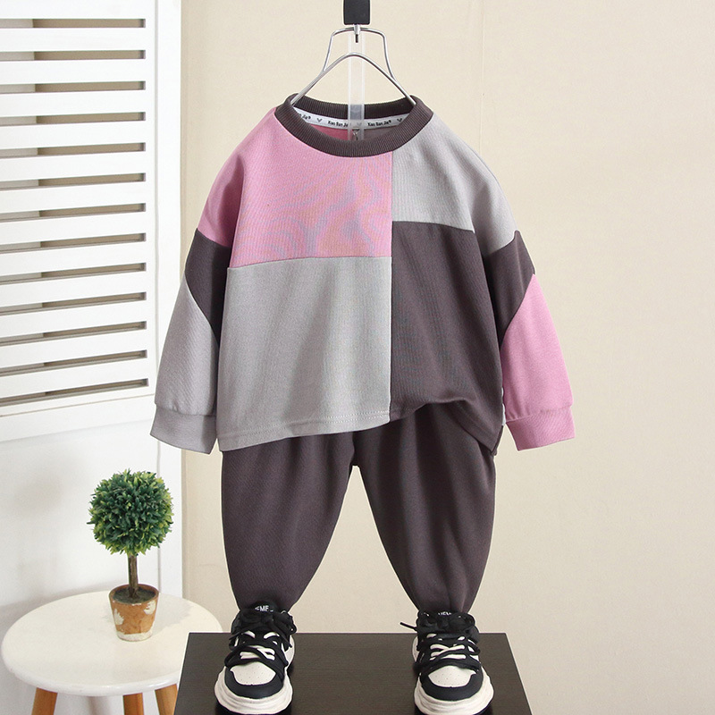 6283 Traje deportivo de primavera y otoño para niños 2025 nueva ropa de otoño para niños suéter casual de manga larga bebé otoño moda