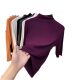 Base Shirt Women's Summer Interior Slim-fit Mid-sleeve Top Stylike 2025 New Light Mature Style Semi-high Collar Sweater