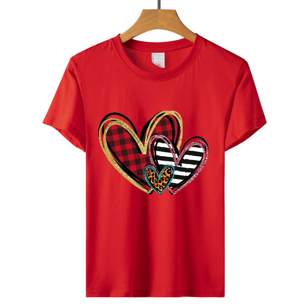 Unisex T-shirt Short Sleeve T-shirts Streetwear Heart Shape display picture 8