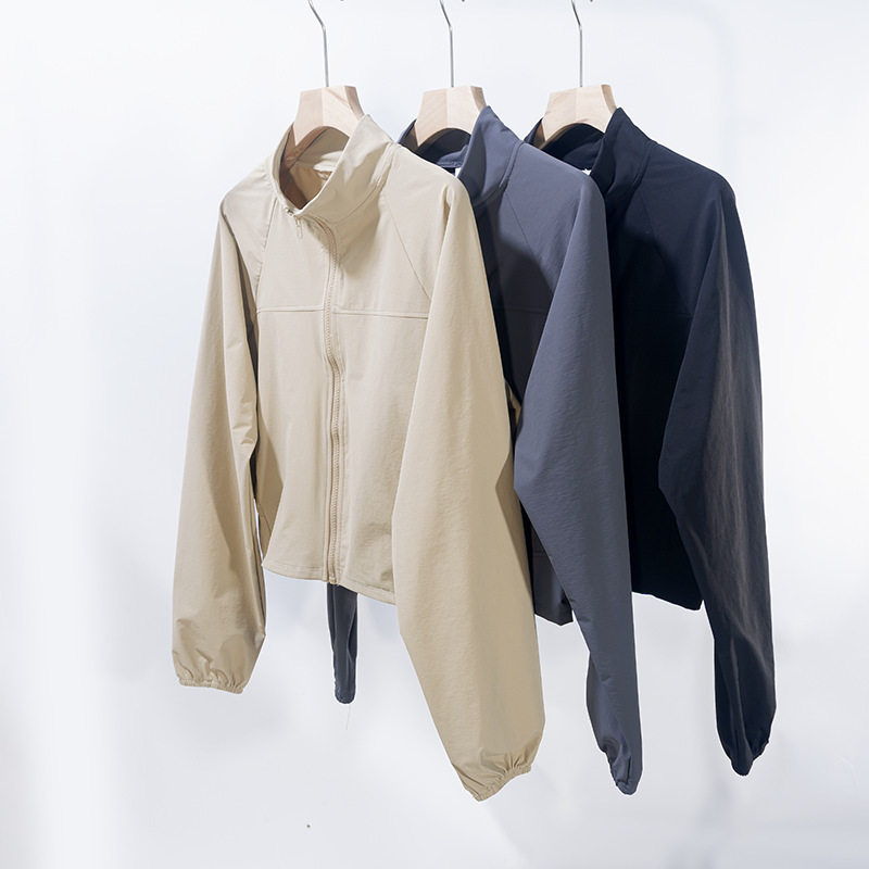 Autumn New Quick-Drying Stand-Up Collar Yoga Jacket Women's Thin Windproof Outdoor Running Fitness Long-Sleeved Sports Jacket