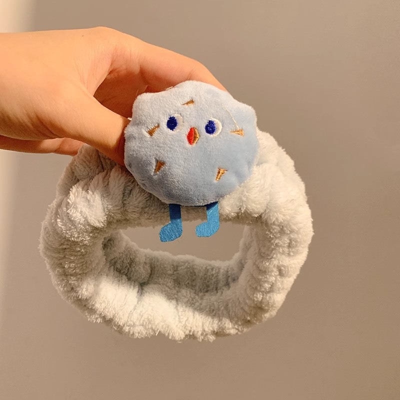 Caricatura verde rana correa de cabello mujer nuevo lindo gran ojo correa de cabello lavar la cara correa de cabello máscara de Navidad tocado