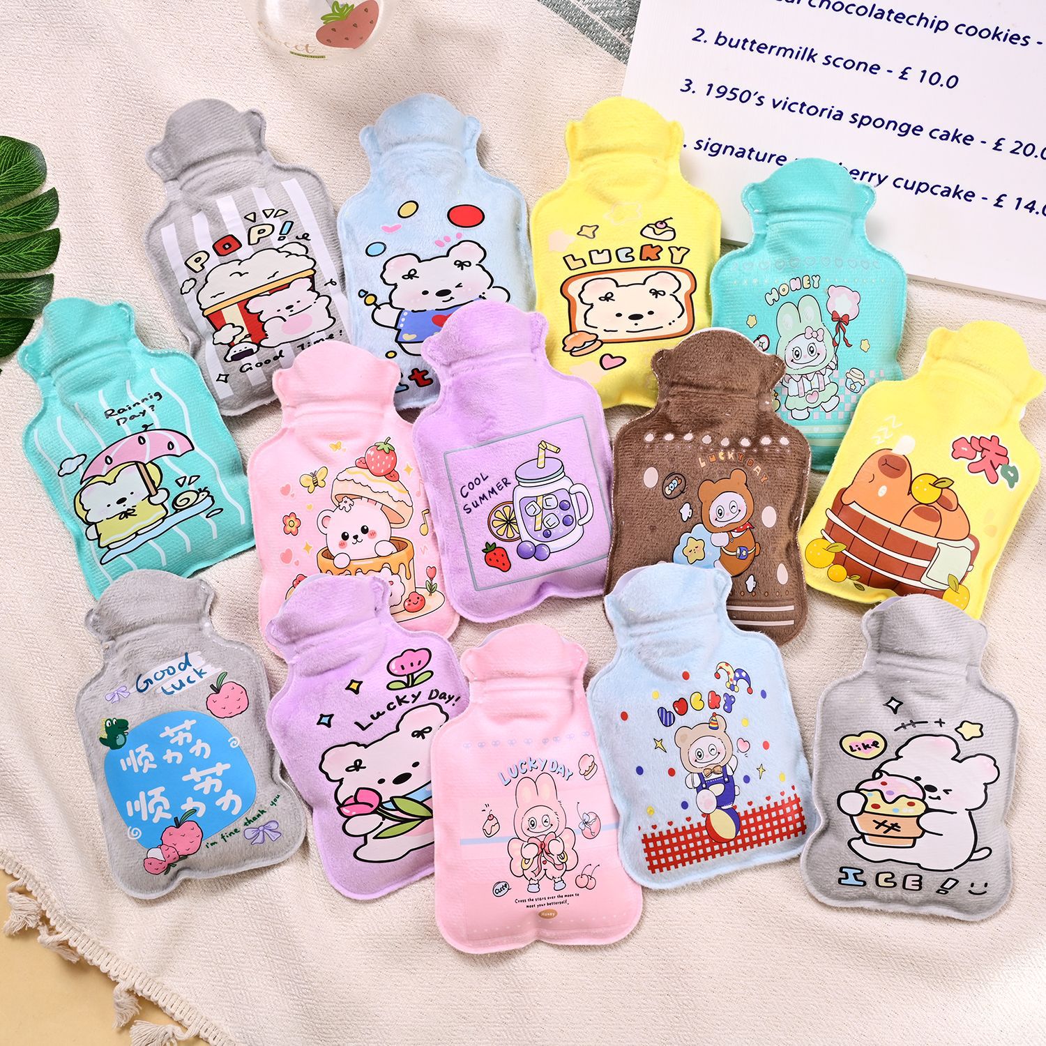 毛绒小号热水袋注水暖肚子暖脚袋加厚防爆灌水暖水袋小号暖被窝用