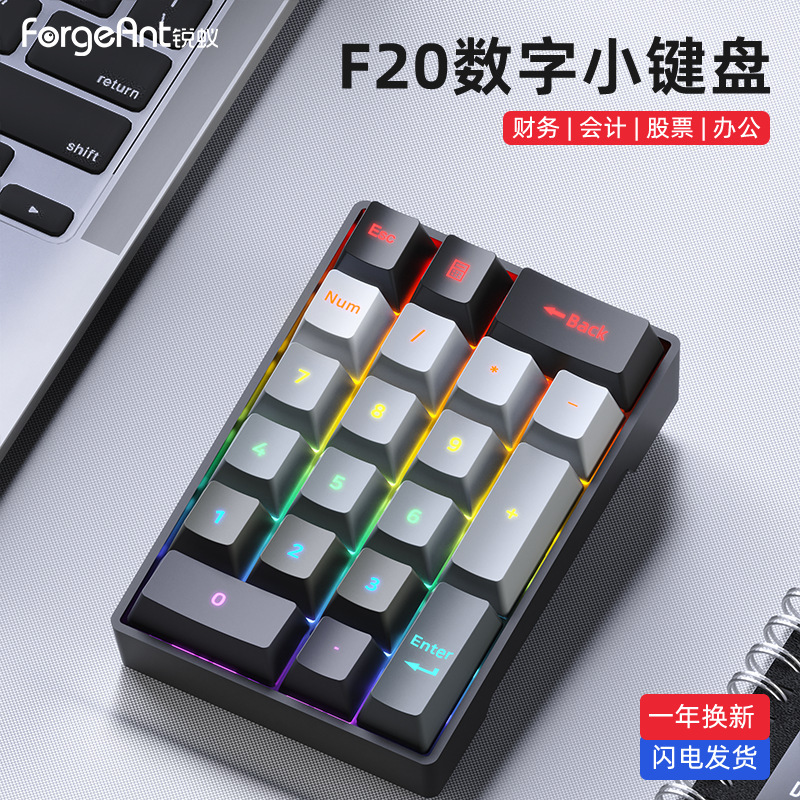 Ruiyi F20 デジタルメカニカルキーパッド有線 20 キーラップトップ外部ミニポータブル財務オフィス|undefined