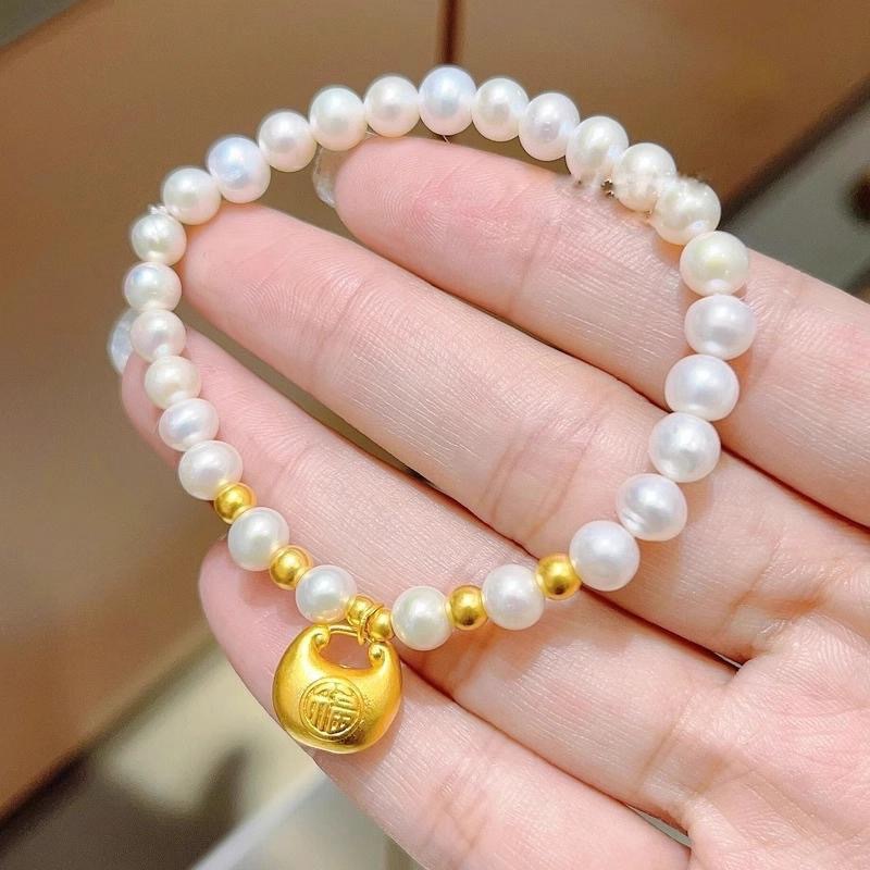 Nueva pulsera de perla gorda para mujeres ins dulce y simple nicho de diseño temperamento de transferencia de amigos regalos pulseras