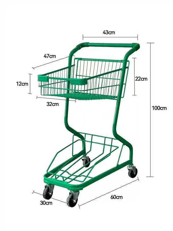 Supermercado multifuncional casero muñeca agarrar carro de mano de doble piso centro comercial de carga carrito de compras en línea popularidad puesta en el puesto de carro pequeño image 22