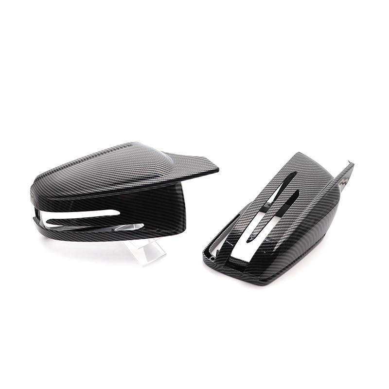 Cross-border suitable for Mercedes-Benz C- Class W204 C200 C250 C350 carbon fiber pattern bright black horn rearview mirror
