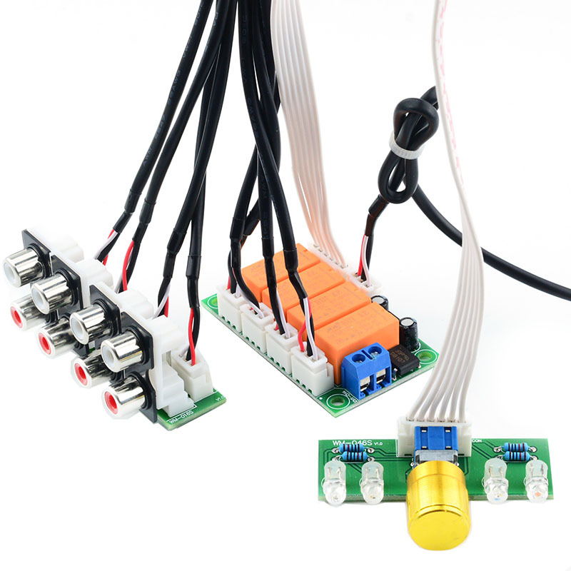 音频输入切换板四路音源切换板音频信号输入切换板切换继电器