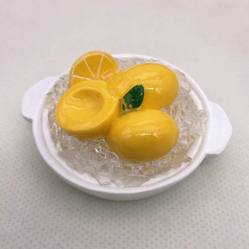 厂家直销文创美食创意树脂3D立体食玩仿真微缩水果冰镇柠檬冰箱贴|undefined