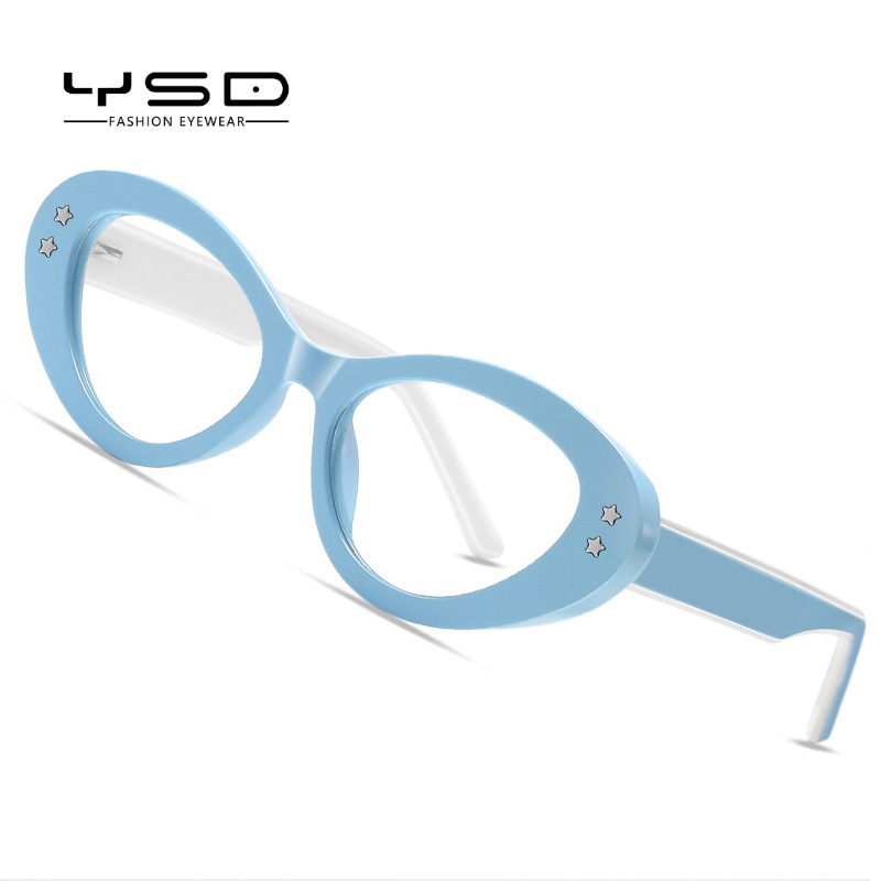 LS025 anti-blue light glasses Macaron color cat's eye glasses frame sweet cool style European and American imitation plate frame LS025 anti-blue light glasses Macaron color cat's eye glasses frame sweet cool style European and American imitation plate frame