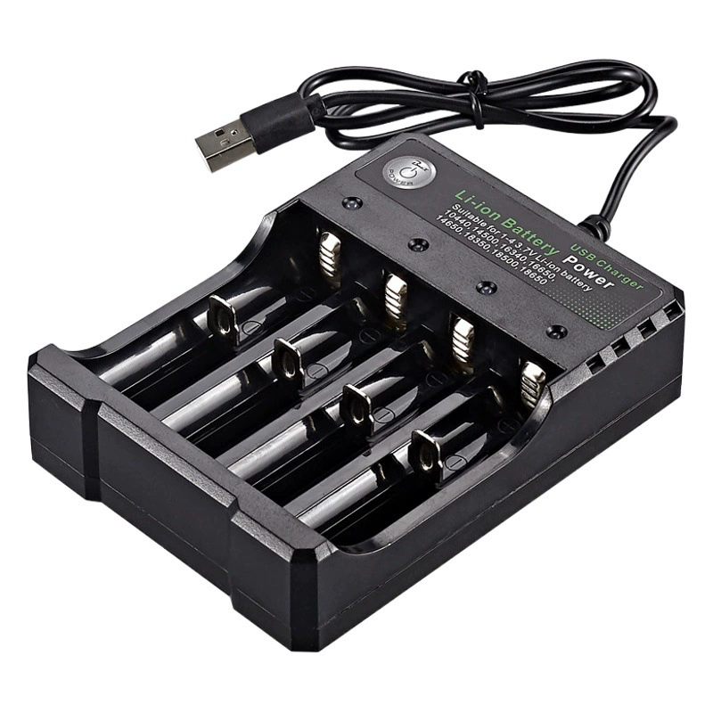 18650 зарядное устройство 4 слота 3,7 В литиевая батарея независимая зарядка с защитой локатор фонарика USB Подставка для зарядки