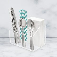 クロスボーダー透明アクリル食器ナプキン収納ボックスキッチン家庭用カトラリーストロー使い捨て紙コップボックス