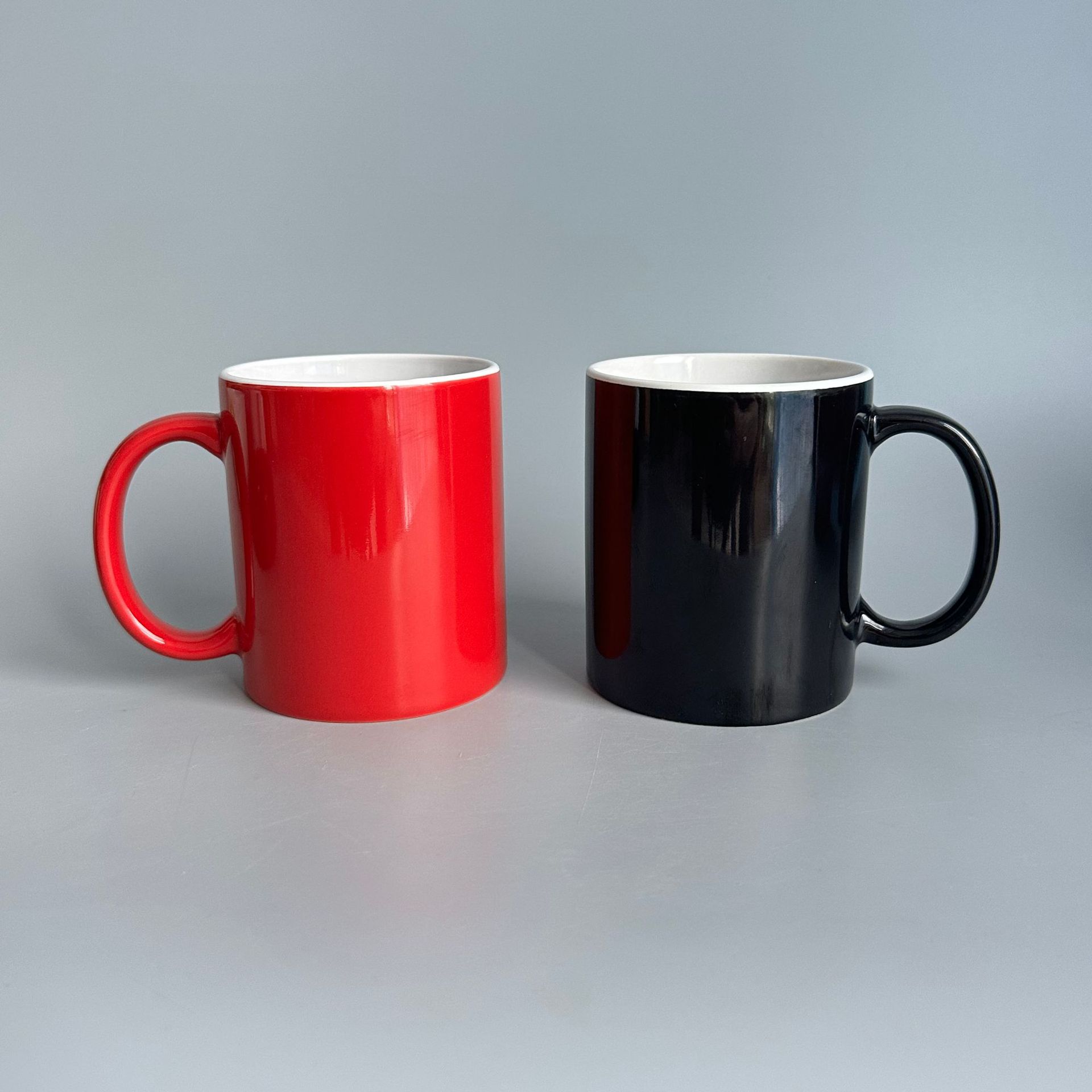 Taza de cerámica de color Taza internacional transfronteriza Patrón de marca personalizada Taza cambiante de color Logotipo personalizado Taza recta 11oz taza