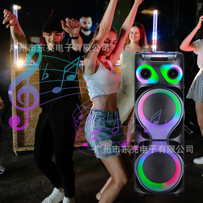 ダブル12インチ新広場舞音響屋外ダブルrgbライト手押し車ハイパワー重低音100w bluetoothスピーカー|undefined