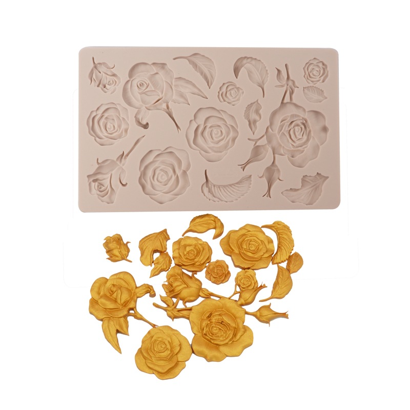 Molde de pastel Rosa fondant molde de silicona DIY epoxi molde decoración de la torta molde de chocolate