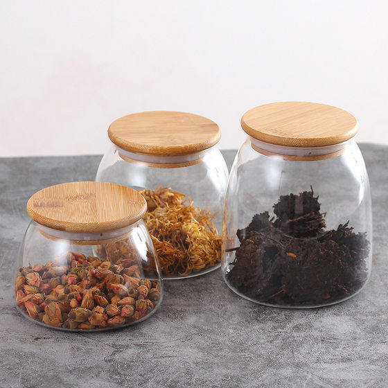 Large Capacity transparent glass multi-grain snack storage sealed jar with lid multi-grain tea jar storage jar tea jar