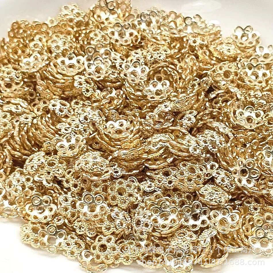 Позолоченные бусины-разделители для подноса с цветами, бусины-разделители, материалы для ювелирных изделий ручной работы, браслет, ювелирные изделия, аксессуары из сплава