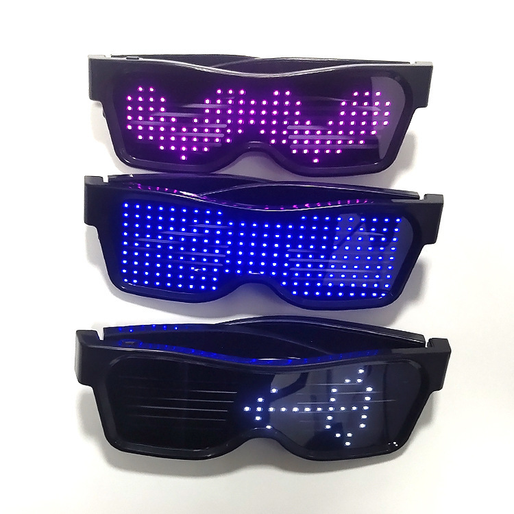 APP cambiante gafas luminosas 3D patrón dinámico alternando intermitente DIY gafas luminosas LED gafas luminosas