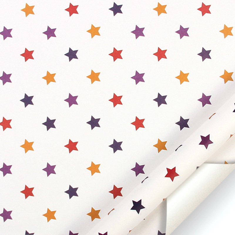 Transfronterizo de cumpleaños colorido regalo papel de embalaje estrellas rayas Día de San Valentín cumpleaños caja de regalo papel DIY
