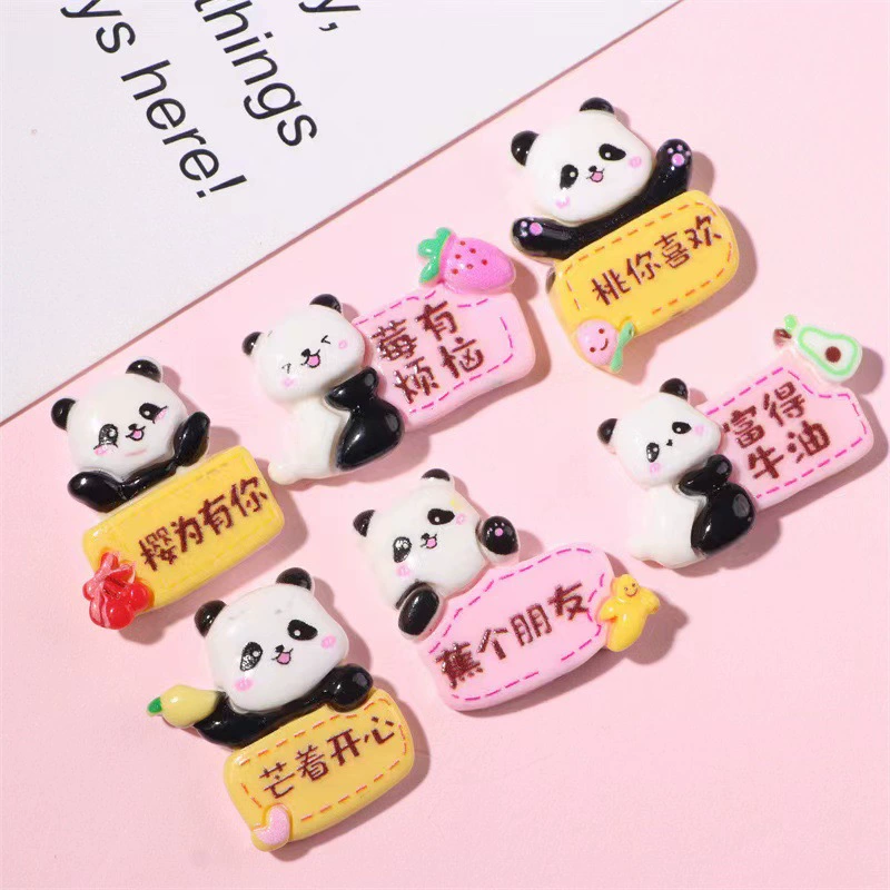 Мультфильм панда шрифт смолы аксессуар diy чехол для телефона заколка канцелярских принадлежностей коробка для украшения автомобиля