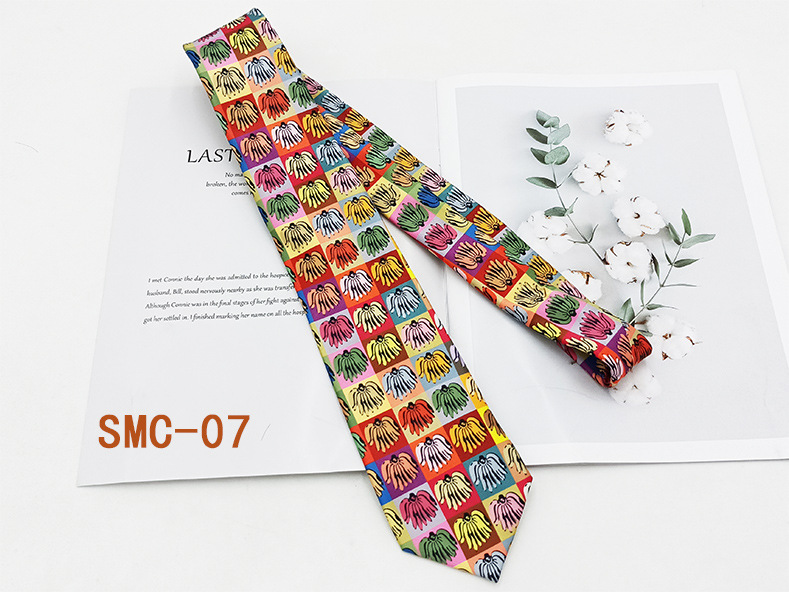 Moda británica impresión digital corbata retro fabricante spot hilo de poliéster mano floral traje de hombre accesorios 8cm