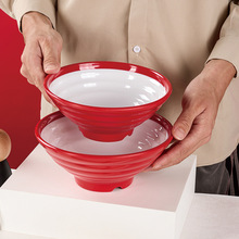 食品级密胺餐具面馆仿瓷面碗商用双色麻辣烫碗螺蛳粉碗塑料泡面碗