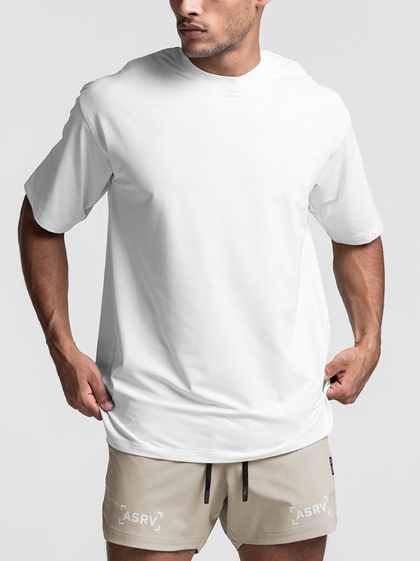 Camiseta Deportiva de Manga Corta para Hombre, Estilo Americano, Talla Grande, Primavera-Verano 2025, Secado Rápido y Transpirable