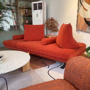 Light Luxury Extremely Simple Style No Backrest Creative Straight Fabric Sofa Without Armrest Modern Simple Bedroom Living Room Sofa