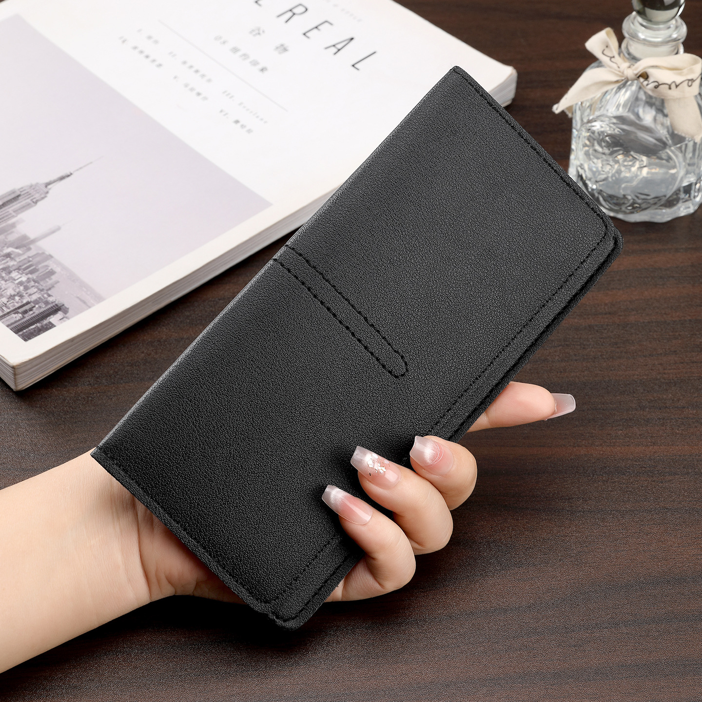 Monedero de hombre transfronterizo, bolso de mano de moda simple y de gran capacidad, bolso de mano de estilo joven, bolso de tarjeta múltiple.