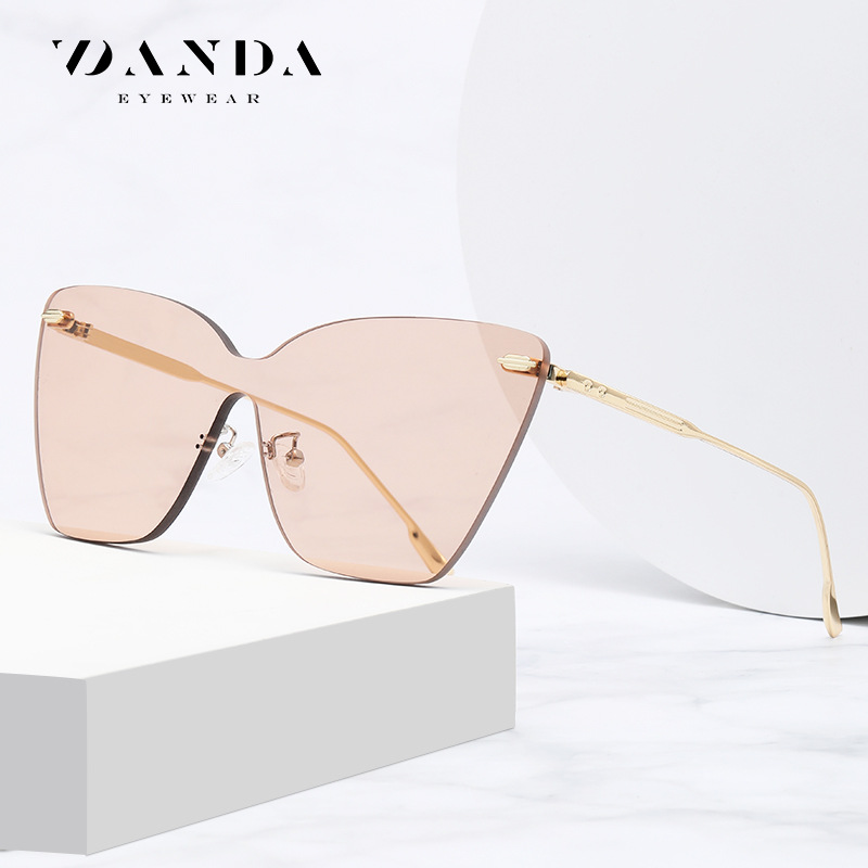 Nuevas gafas de sol JS8524 moda europea y americana de una sola pieza sin marco gafas de sol UV a prueba de hombres y mujeres mismas gafas de sol