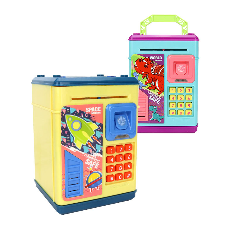 children password Save Piggy bank Strongbox Lockbox fingerprint touch Electric automatic Coin Cash Drawer